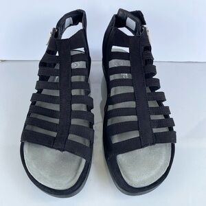 Naot Black Gladiator Sandals with Enclosed Heel